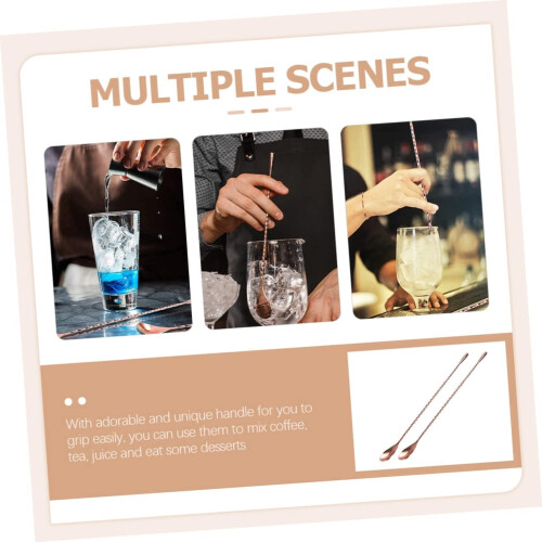 Set of 2 Stainless Steel Bartender Spoons 1
