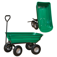 KCT 75 Litre Outdoor Garden Trolley Trailer Utility Wagon Tipper Foldable Transport Cart with Handle Bag