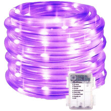 LED Rope Lights 72FT 200LED Purple Outdoor Waterproof Battery Powered 8 Modes Fairy String Lights