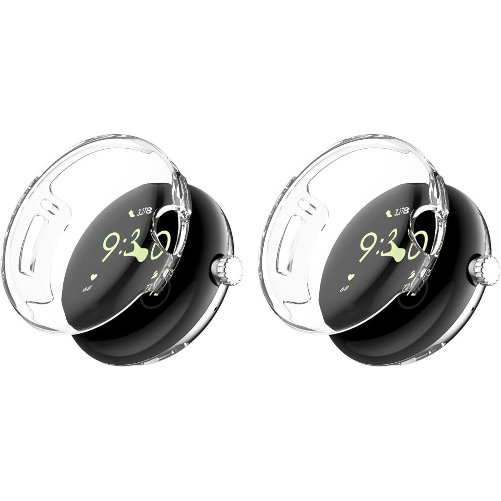 2 Pack Case For Pixel Watch 4 45Mm Clear Tpu Shockproof Scratch Resistant Full Coverage Protective Cover 9070919942938