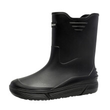 Men's Waterproof Rubber Boots Non Slip Outsole Winter Outdoor European Style Black Size 9