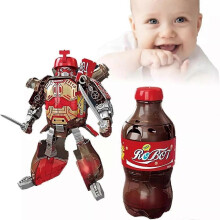 (Red) New Beverage Bottles Transformer Robot Toys,Soda Can Transforming Robot Toys