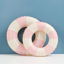 Thickened Striped Inflatable Swim Ring with Double Air Bag Design for Adults 60#