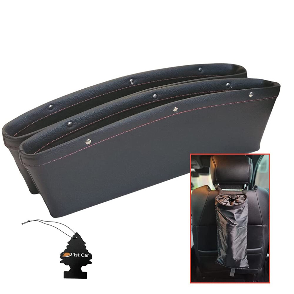 2 Pack Car Seat Gap Organizer And Filler Universal Fit With Storage Pockets For Phone And Keys 9053599121206