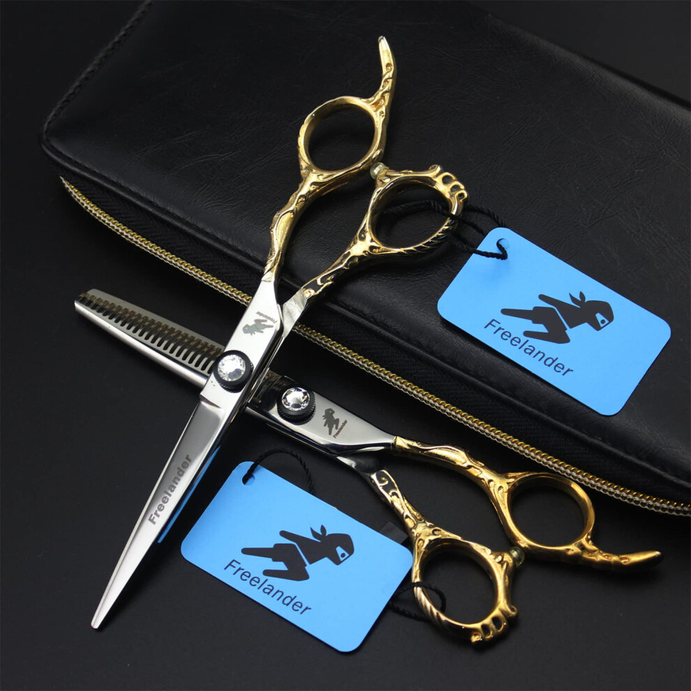 6.0 Inch Hairdressing Scissors Set with Precise Convex Blades and Ergonomic Finger Rest for Salon and Home Use