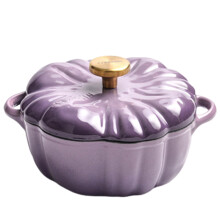 Pumpkin Dutch Oven with Lid Handle, 1.5L EnamelPumpkin Dutch Oven Even Heating Universal Kitchen Pot for Stew