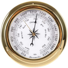 Barometer Weather Station 3in1 Wall Mounted with Thermometer Hygrometer Gold Dial Indoor Outdoor