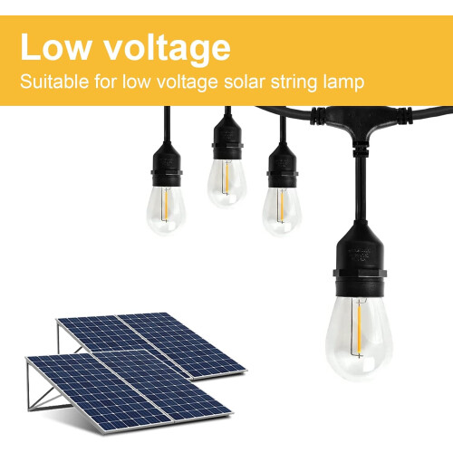 Solar String Light Bulbs Warm White 2700K E26 Solar Powered Shatterproof Outdoor LED 15 Pack 2