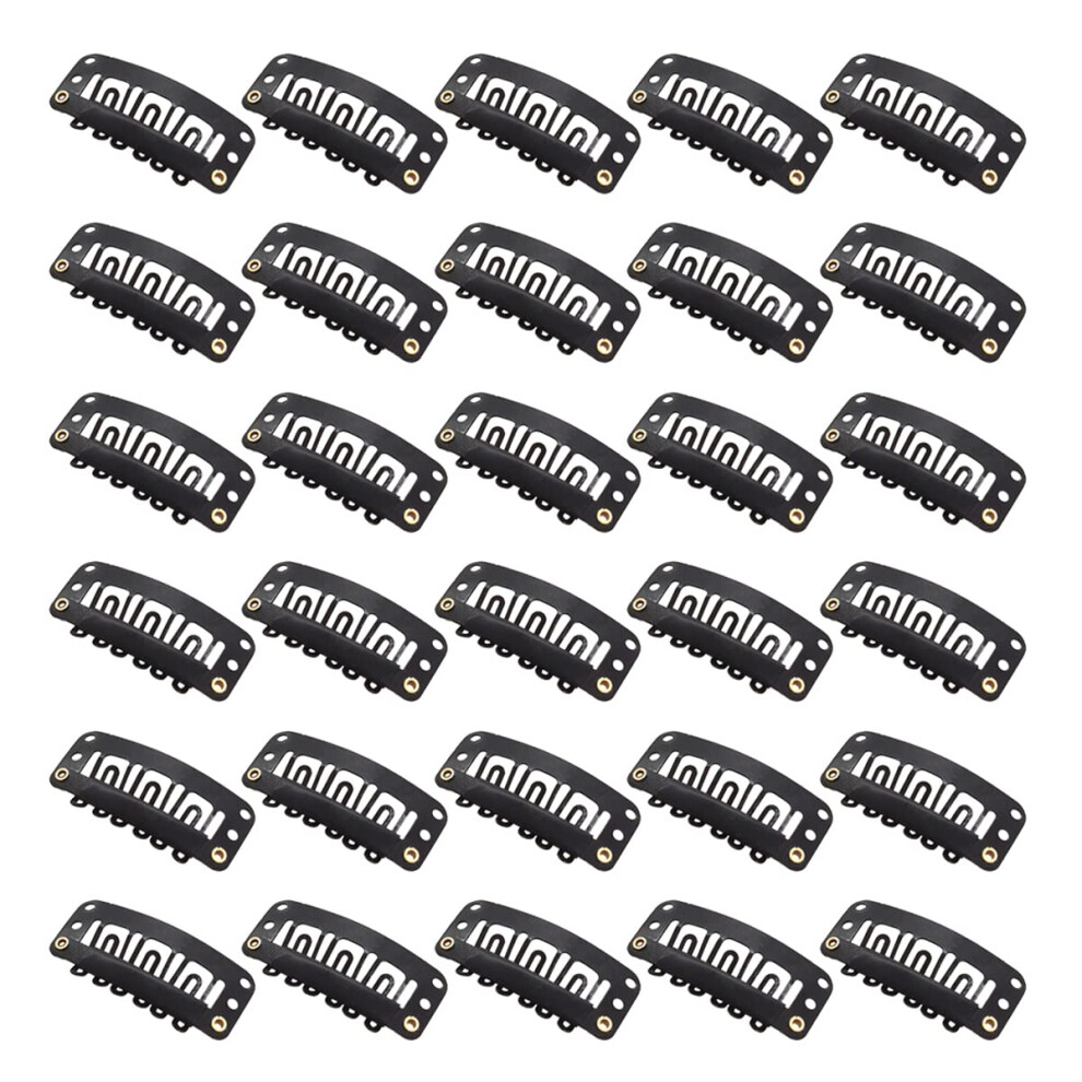 Unisex 30Pcs Silicone Lined Sixteeth Wig Clips For Secure Hold Hair Extensions 32Mm Metal Snap Comb