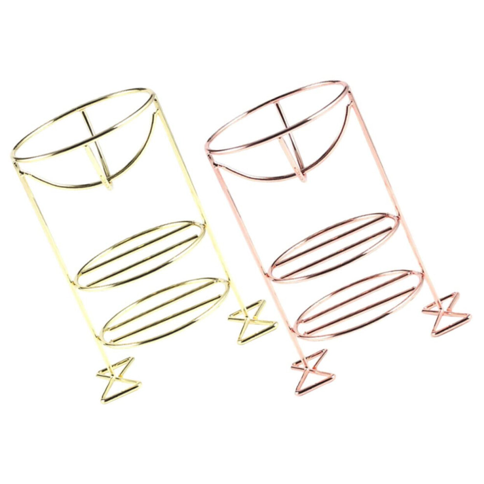 2 Pieces Beauty Sponge Metal Makeup Sponge Drying Rack Compact Storage Rack