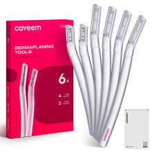 Face Razor for Women with Gentle Exfoliation Blades, Dermaplaning Tool for Hair Removal and Eyebrow Trimming, 6 Count