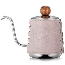 Gooseneck Coffee Kettle 300ml Stainless Steel with HeatResistant Leather Grip for Precise Pour