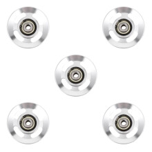 5Piece Fitness Rope Pulley Gym Accessory Set – Universal Cable Pulley Attachment for Power Rack, Aluminum Alloy Wheel Pulley System, Silver