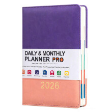 (Pink Purple) Daily Monthlys Planner 2026 Calendar Book Includes January 2026 to December 2026 Life Management Tool