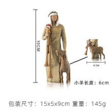 (hunter) Shepherd And Stable Animals Nativity Set Figurines Resin Sculpture Home Decoration Compatible Living
