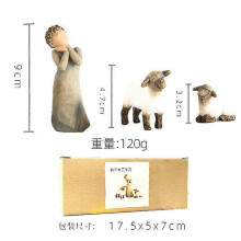 (shepherdess) Shepherd And Stable Animals Nativity Set Figurines Resin Sculpture Home Decoration Compatible Living