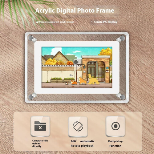 Modern 5inch Digital Display Auto Rotating Feature 1200mAh Desktop Decoration for Multiple Locations 2