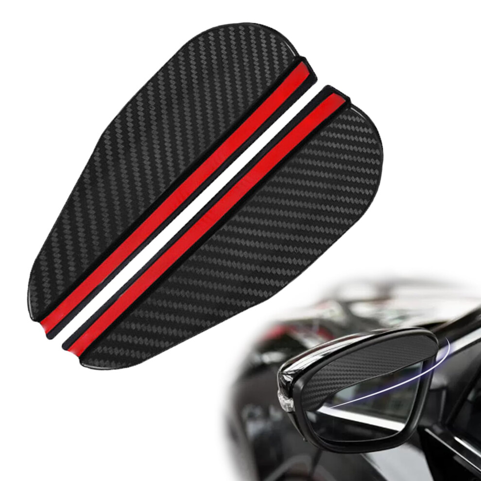 2Pcs Car Rear View Mirror Rain Guard Visor, Carbon Fiber Waterproof Side Mirror Shield, Universal Fit 9455672794695