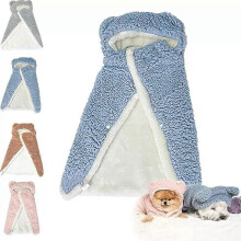 (M, blue1) Pet Cape Blanket,Dog Cape Blanket,Dog Robes with Hood,Dog Warm Sleeping Blanket