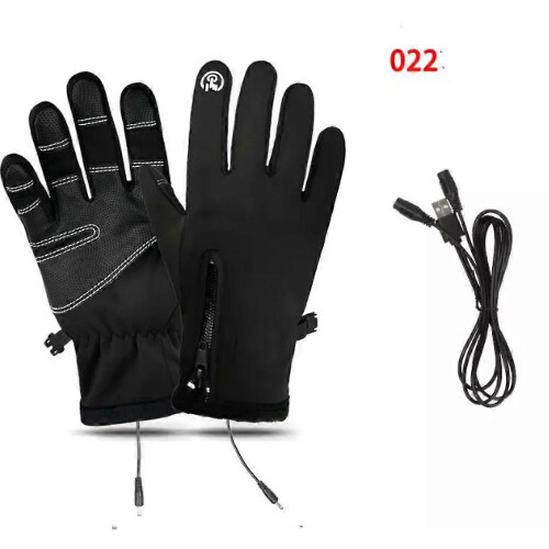 (M,022black)Gloves Mens Waterproof,Ultimate Winter Heated Windproof Gloves