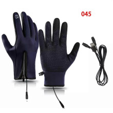 (XL,045blue)Gloves Mens Waterproof,Ultimate Winter Heated Windproof Gloves