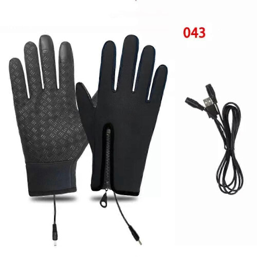 (M,043black)Gloves Mens Waterproof,Ultimate Winter Heated Windproof Gloves