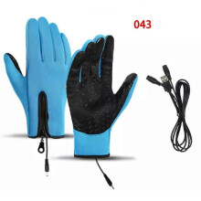(M,043blue)Gloves Mens Waterproof,Ultimate Winter Heated Windproof Gloves