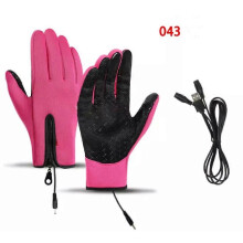 (L,043rose pink)Gloves Mens Waterproof,Ultimate Winter Heated Windproof Gloves