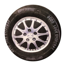 Racing Car Pillow with Realistic 3D Tire Design, Soft Polyester Wheel Cushion for Kids Room Decor