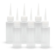 6pcs 50ml Plastic Squeeze Bottles with Precision Fine Tip for Glue, Paint, Craft and Hair Salon