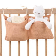 Nappy Organiser for Cribs, Double Pockets Changing Bag for Toys, Bottles