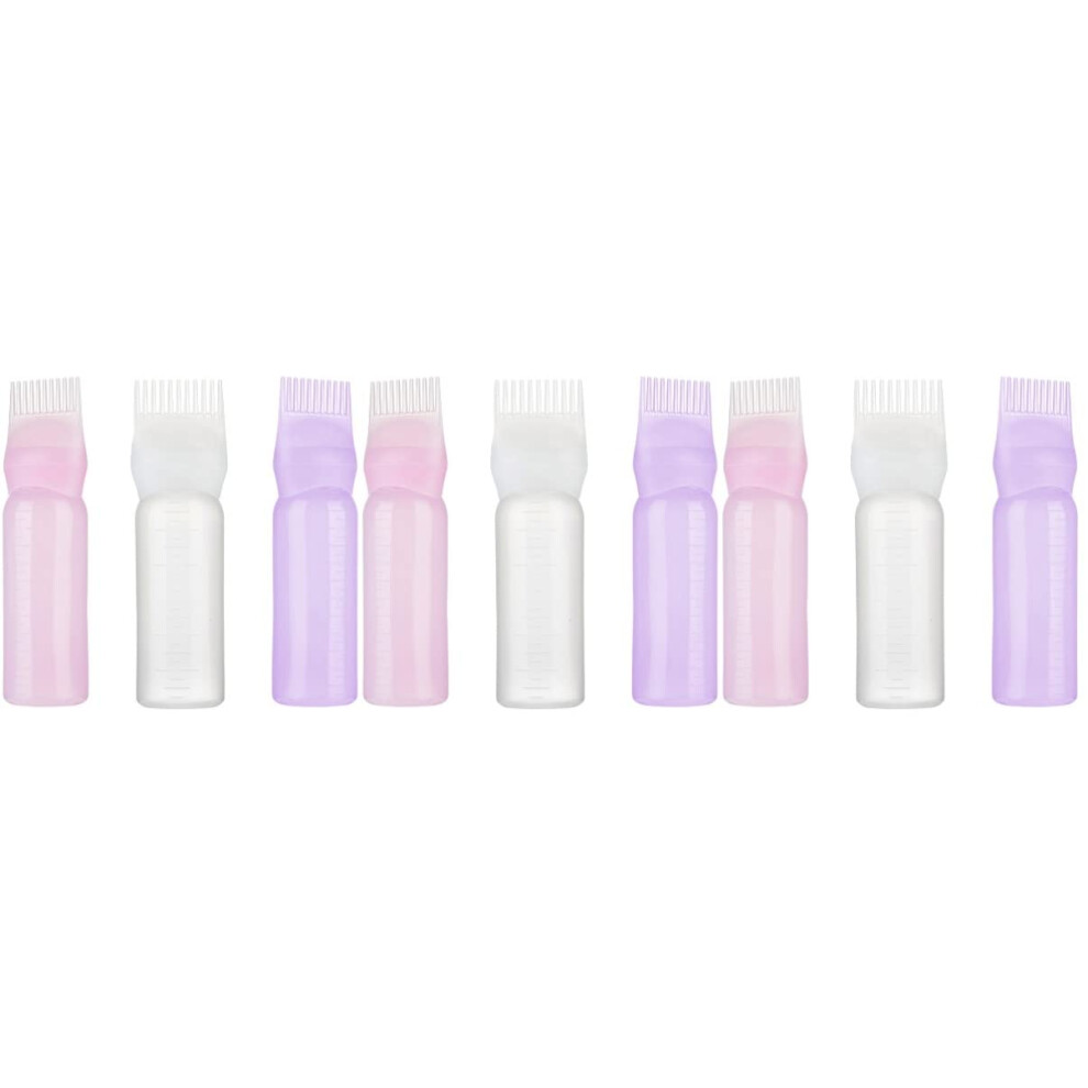 9pcs Hair Dye Applicator Bottle with Comb Tip for Mess Hair Coloring 120ml Reusable