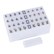 Chinese Mahjong Classic Chinese Mahjong for Household, Hand Mahjong, Mahjong, 144 Game Pieces with Box Mah Jongg Set (37 mm) 37mm White