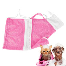 Adjustable Cat Shower Bag, Cat Bathing Bag, Breathable Cat Bath Bag, Pet Care Bath Bag with Loose, Adjustable Design for Easy and Safe Bathing  Pink