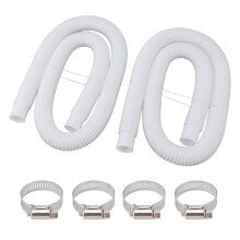 PVC Pool Hose with Clamps, Durable Cuttable Replacement for Above Ground Pumps 3001000 Gal