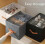 (Grey Black) Emboadlie Fabric Shoe Organizer Storage Box,Collapsible Shoe Storage Organizer 2