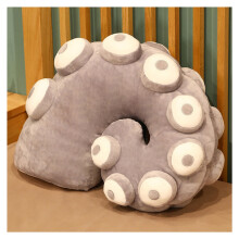 Octopus Plush Pillow with Soft Huggable Texture for Sofa and Bed, 17.7in x 13.7in Grey