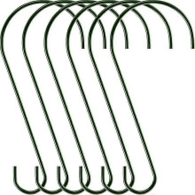 (Black) 6pcs Heavy Duty Stainless Steel S-Shaped Hook for Bird Feeder,Kitchen,Home,and Garden Use-Ideal for Hanging Clothing, Utensils,and Tool