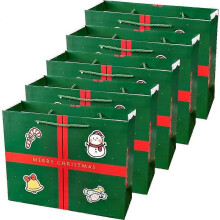 (24.5*9.5*19.5, Green) 5pcs Christmas Gift Bag Santa Claus Snowman Candy Gift Packaging Bag 2024 Christmas