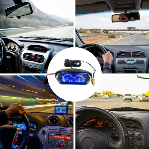 2in1 Digital Water Temp  Voltage Meter  Auto Dashboard Display 1