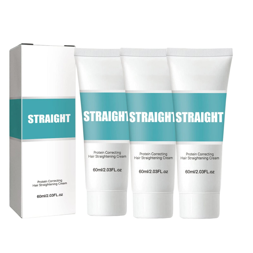 Cream Protein Hair Straightening For Frizzy Hair With Collagen Nourishment (3Pcs)