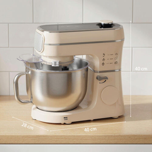 Homcom (Cream) HOMCOM 6L 1400W Stand Mixer with 11 Speeds & Fermentation Function 2