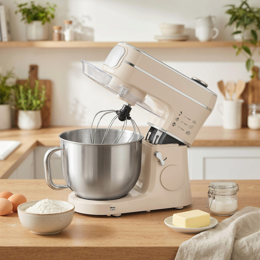 Homcom (Cream) 6L 1400W Stand Mixer With 11 Speeds & Fermentation Function