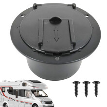 RV Network Cable Keyhole Cover with 3 Screws (Black)