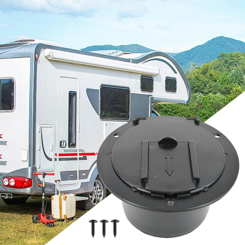 RV  Network Cable Keyhole Cover with 3 Screws (Black) 1