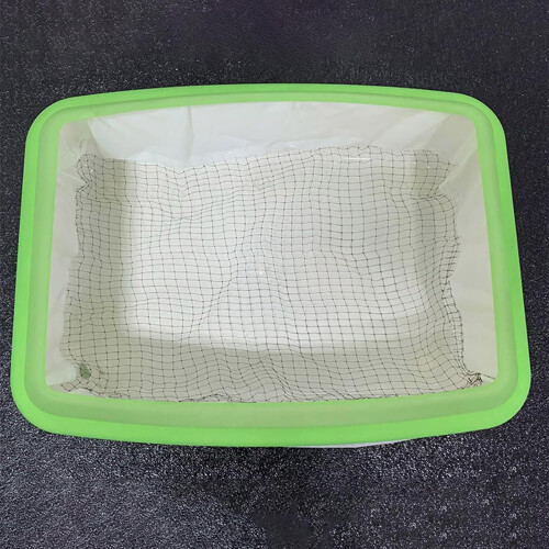 Cat litter box liners with drawstring, filter net, reusable, large size 10 pieces 1