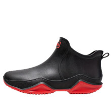 Men's Waterproof Rubber Boots Black and Red NonSlip Outdoor Garden Motorcycle Fishing Size 7.5
