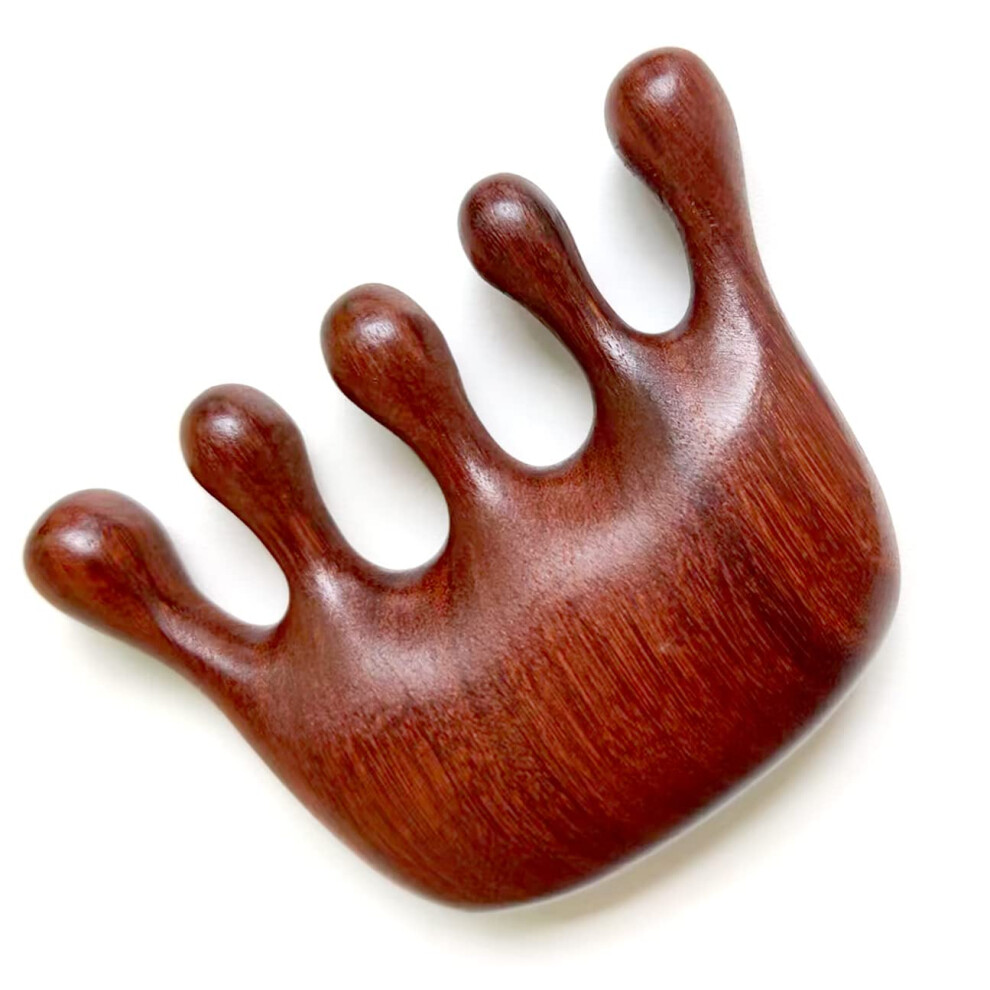 Unisex Wooden Massage Comb Natural Sandalwood Wide Tooth For Gentle Scalp Massage And Hair Detangling