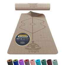 Yogii Yoga Mat NonSlip 6mm Thick TPE Travelfriendly Yoga Mat Perfect for Home Gym Exercise Fitness Pilates With Laser Alignment Guides for Men