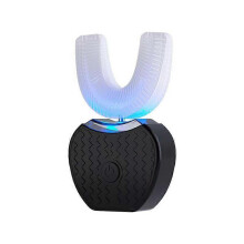 (Black) Ultrasonic Electric Toothbrush ,Automatic Toothbrush U-Shape Full Mouth 360 Clean Teeth Wh